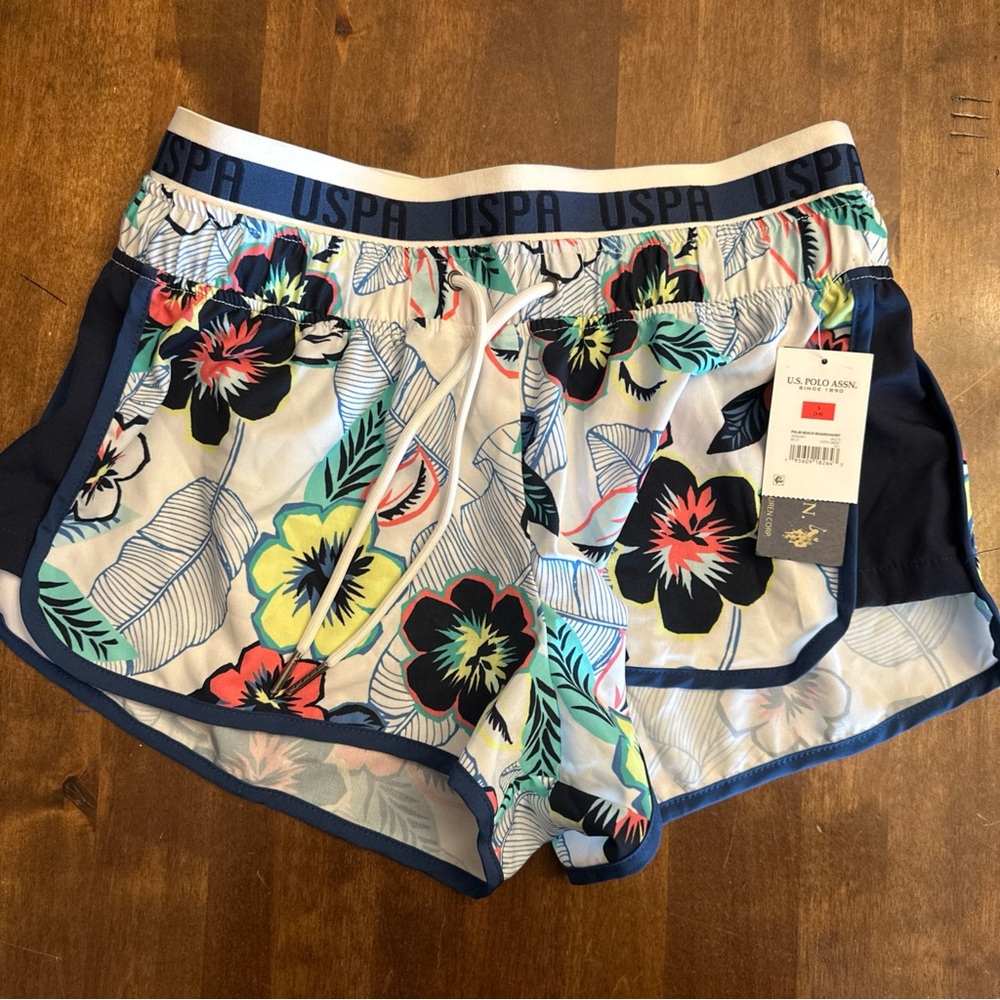 New‎ U.S. Polo Assn. Shorts Small (3-5) USPA Floral Running Outdoor Sporty